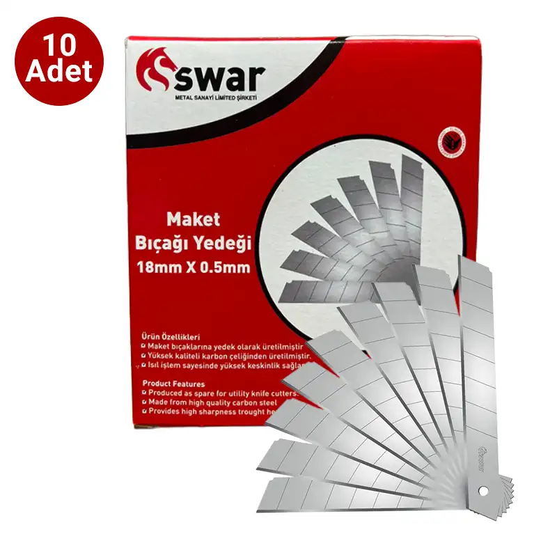 Swar Maket Bıçağı Yedeği 10 Adet