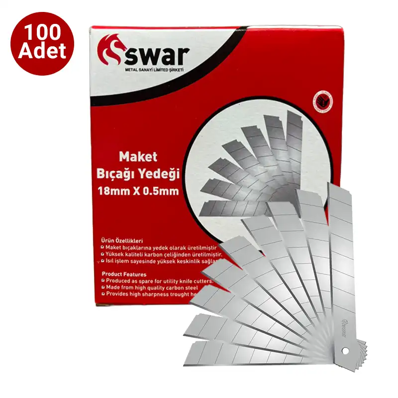 Swar Maket Bıçağı Yedeği 100 Adet