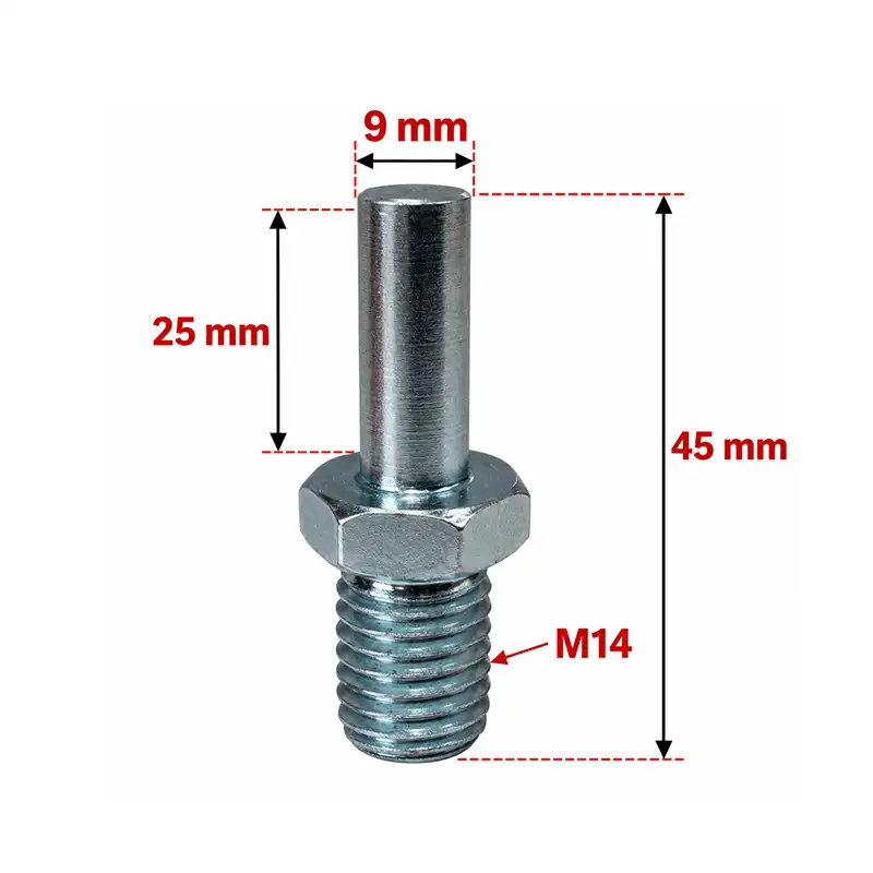 M14 Matkap Aparatı 9 mm x 25 mm – 45 mm M14 Bağlantı Adaptörü